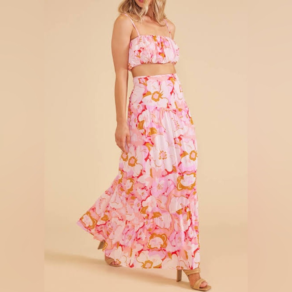 NWT MINKPINK Josie Crop Top and Maxi Skirt Set size Small